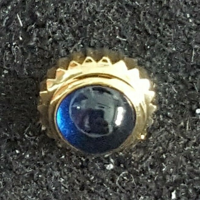 Longines Gold Plated Crown With Blue Cabochon Stone, Part Number 12-78