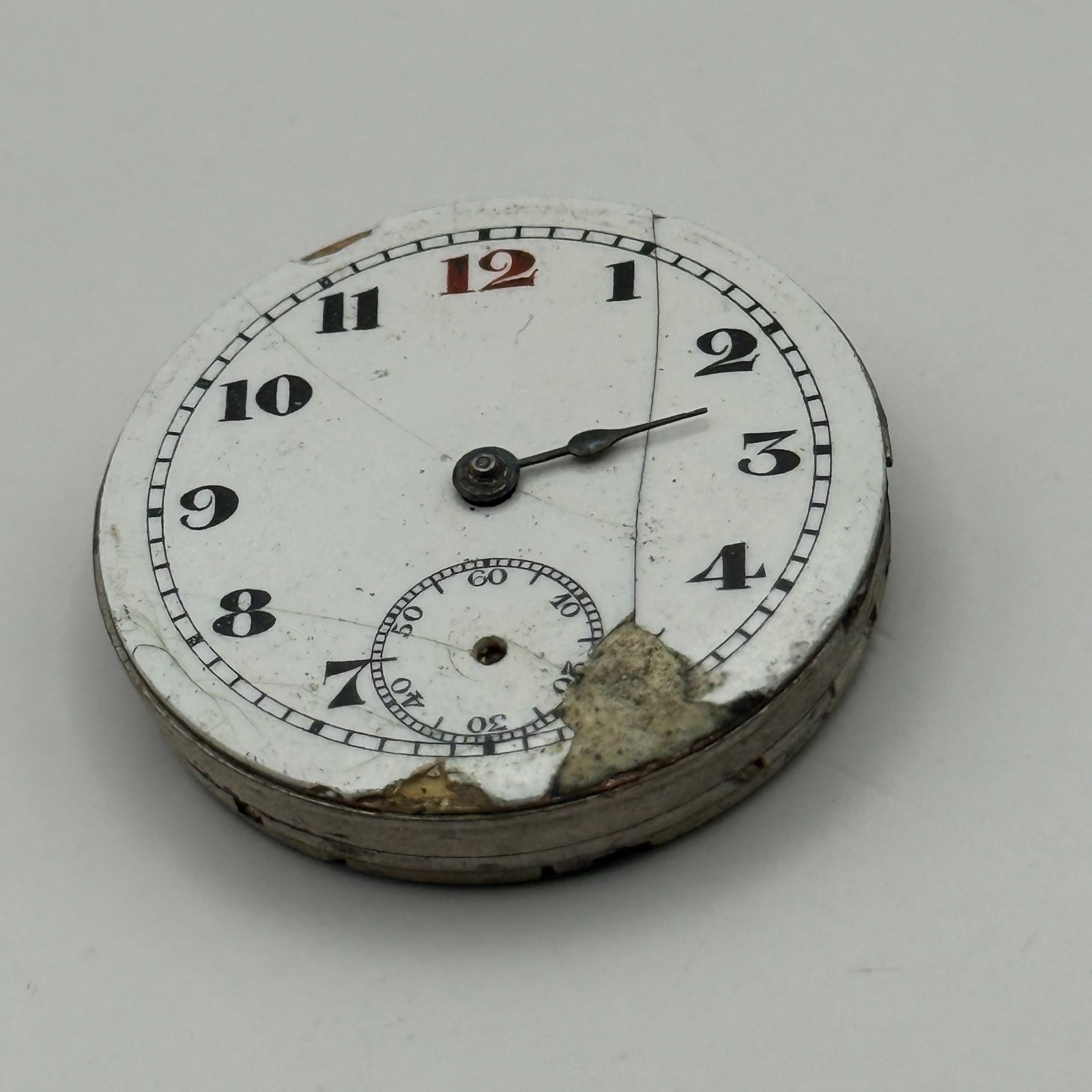 Pinnacle Trench Watch Movement Sub Seconds Red 12 Swiss Manual Wind Parts 28.8mm