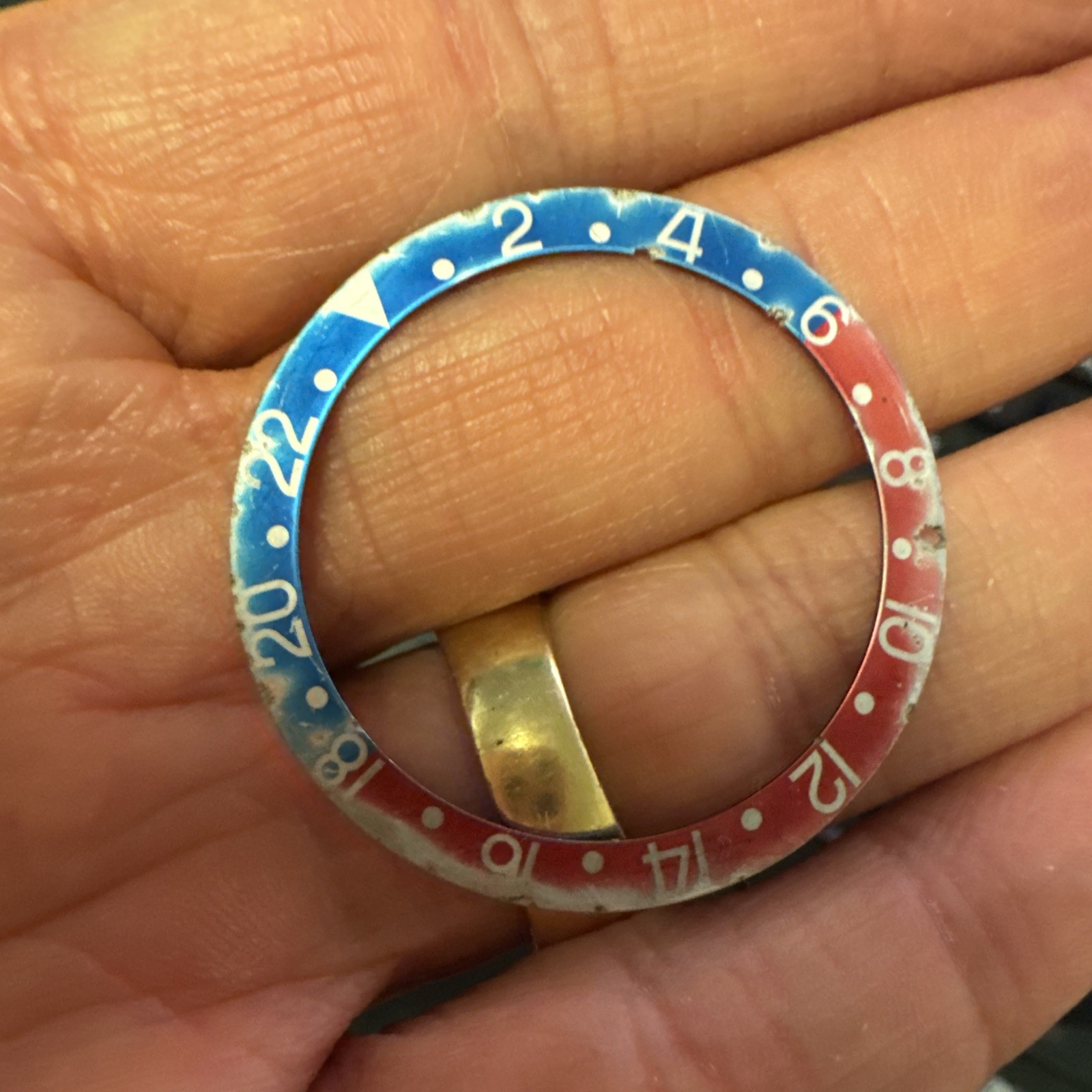 Genuine Rolex GMT Master 1675 Bezel Insert Faded and used patina