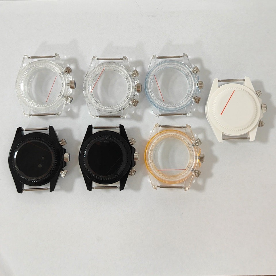 39mm Multicolored Plastic Watch Case Acrylic glass For VK63 Movement Accessories