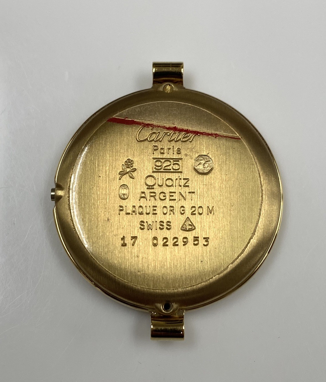Original NOS Cartier Must de Cartier 925 Vermeil Burgundy Dial/Case