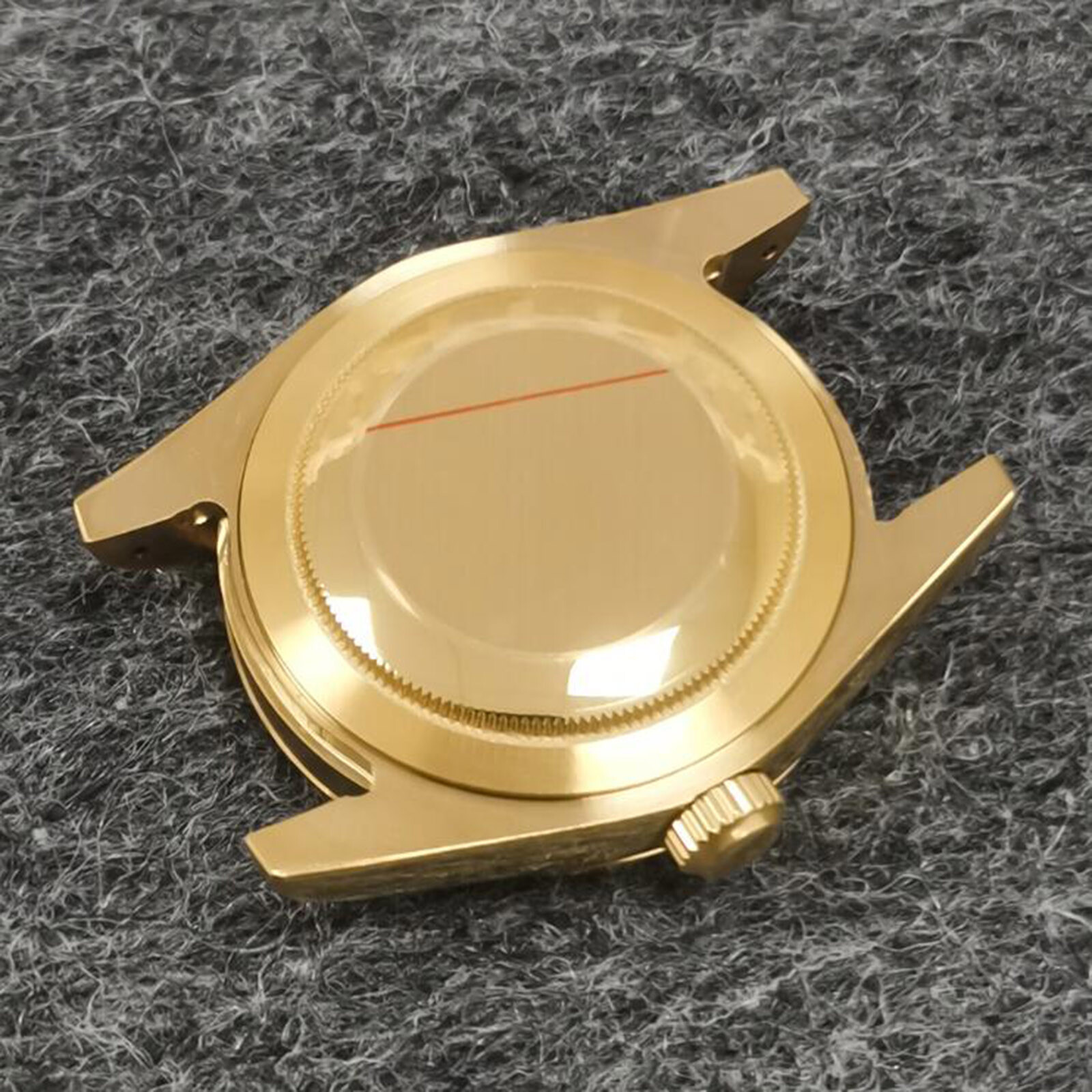 For NH35/36 Movement PVD Gold Tooth Ring/Oyster Stainless Steel Watch Case 39mm