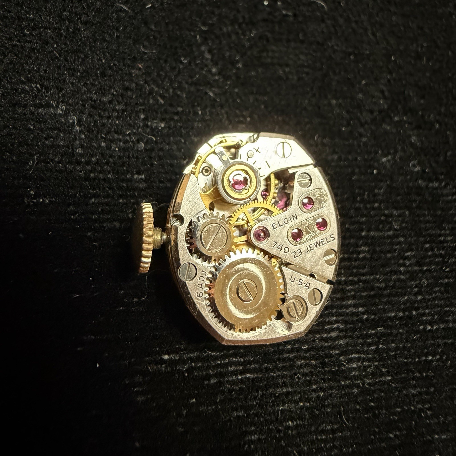 Vintage Lady Elgin Cal 740 Women’s Watch Movement 23j 23 Jewels USA Parts Repair