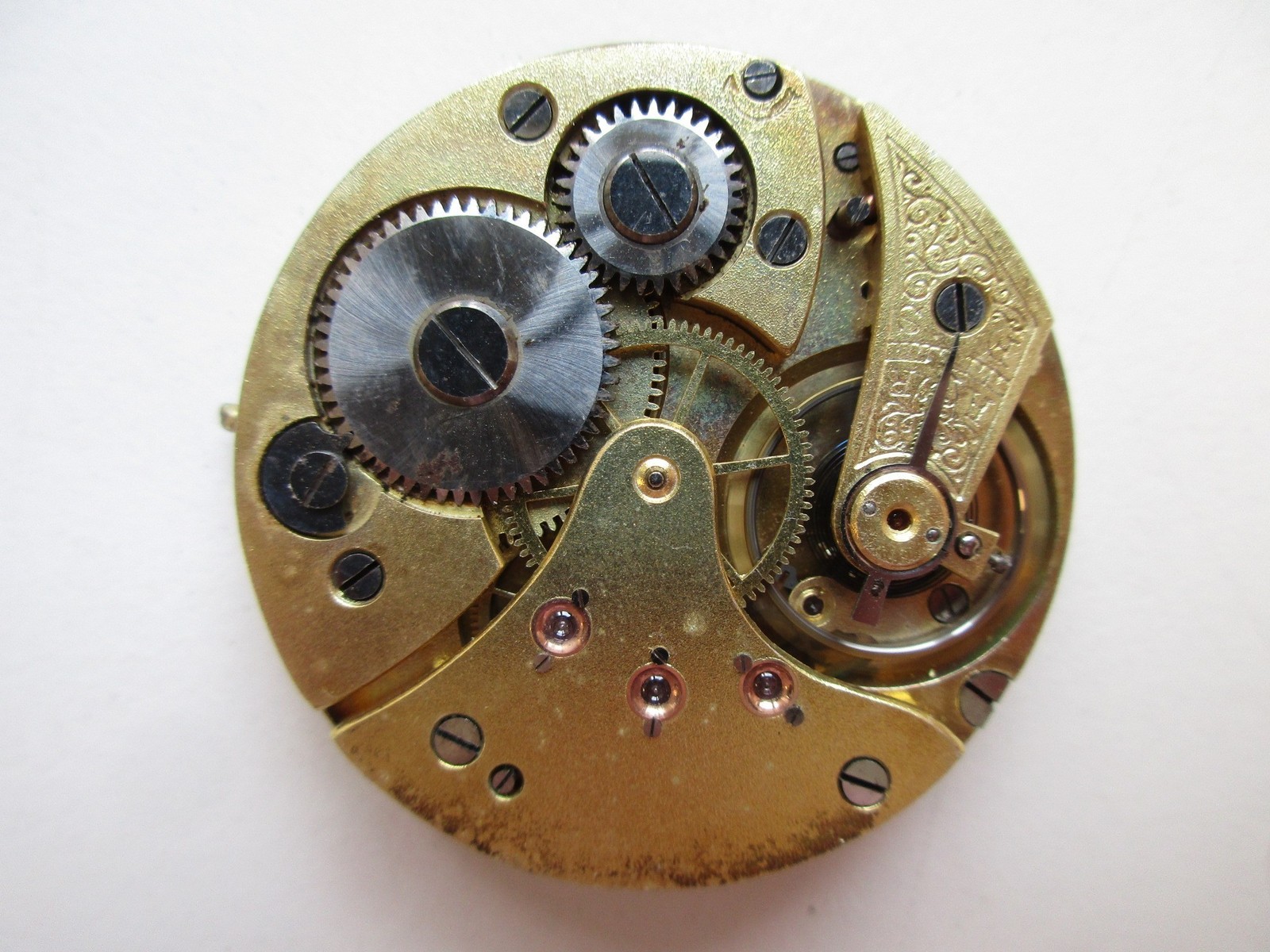 Pocket watch movement diam. 43.2 mm crown wind (at 12) & dial – running