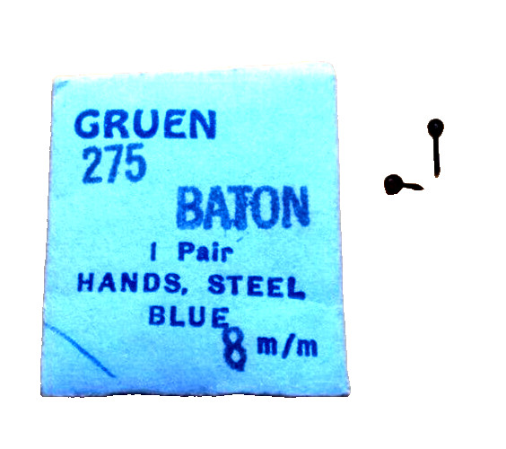 Gruen 275 Watch Hands Baton Blue Steel watch parts