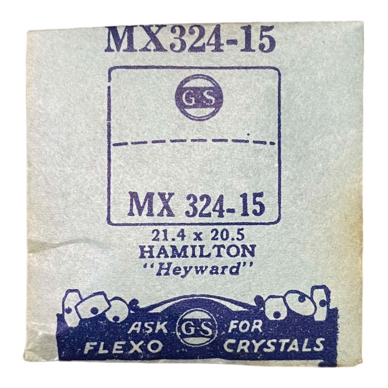 Germanow-Simon Mach (GS) MX324-15 Watch Crystal 21.4×20.5 NOS Part Hamilton