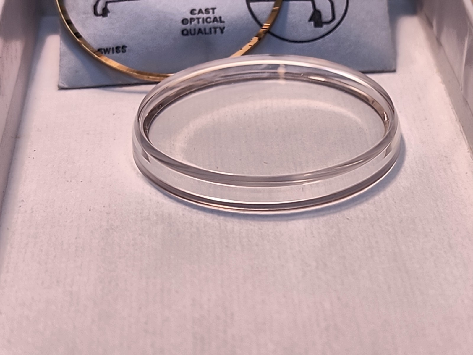 Vintage NOS GS Angle-Tite AT32.2 32.2mm WW Flat Top Crystal-W/2 Armor Rings