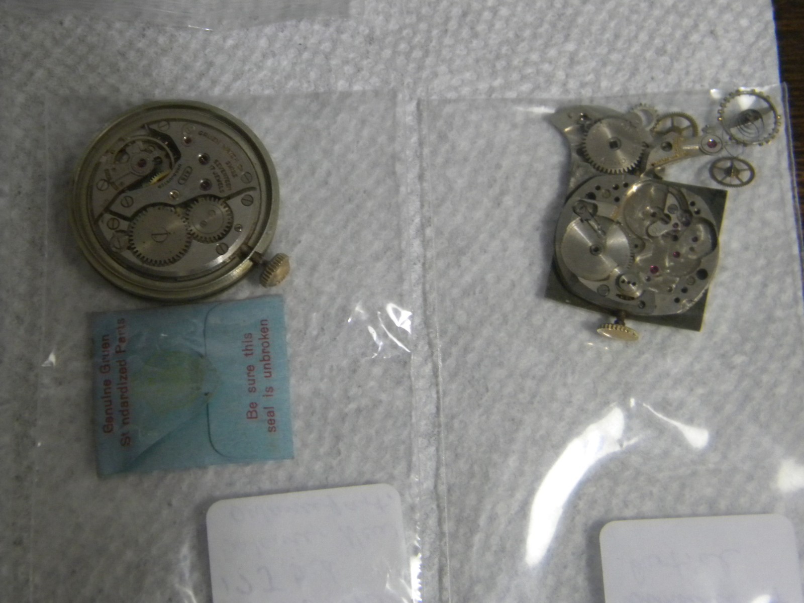 Gruen Lot 15J to 21J Wrist Watch Movements to Repair or for Parts Qty 10 Each
