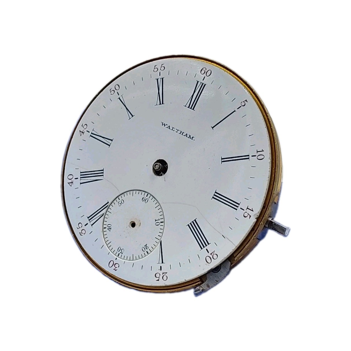 Waltham Royal 16s Movement Sunk Enamel Dial Watch Parts 2061