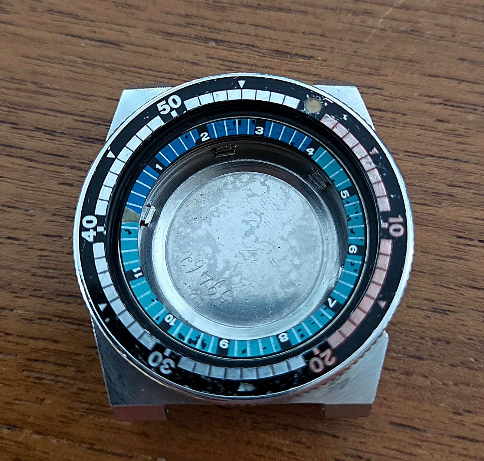 Seiko 6119-6050 NOS ,Proof Rally Regatta case, inner /outer bezel, back
