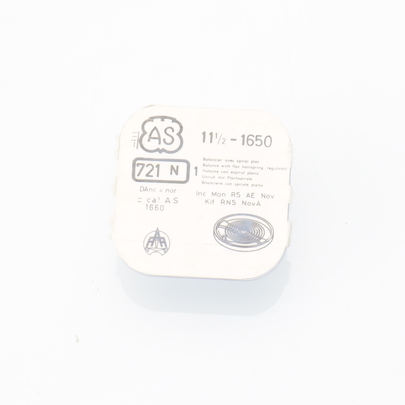 AS 1650, 1651, 1660 Balance Complete Watch Part Bestfit 721/1106 New Old Stock