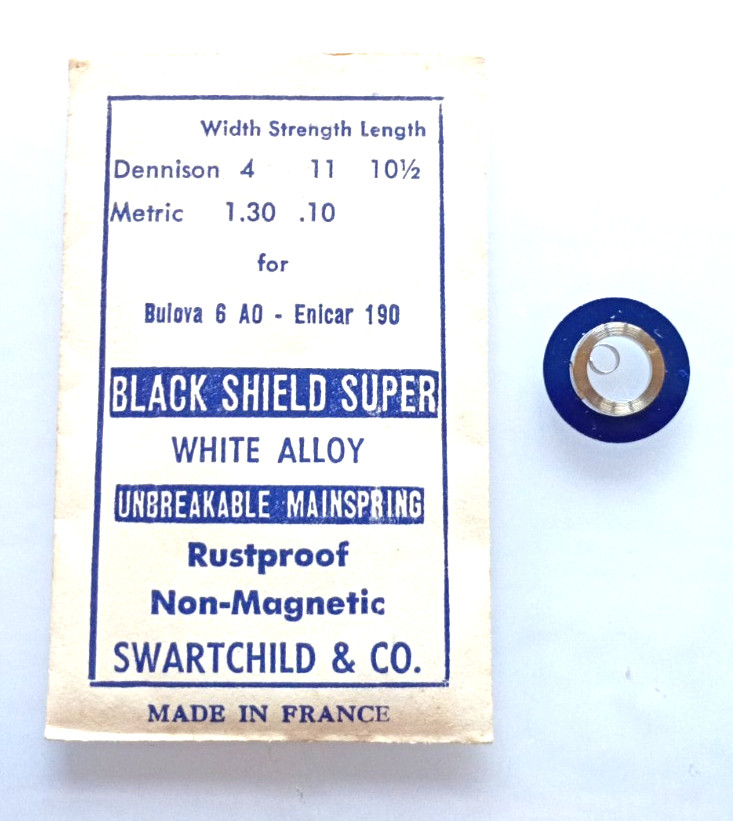 Enicar 190 Mainspring watch part ALLOY