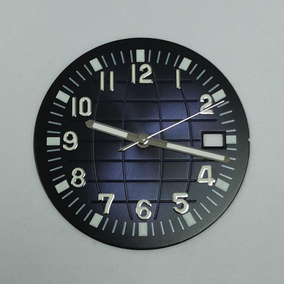 32mm black blue green purple watch dial hand luminous dial fit NH35/36 movement