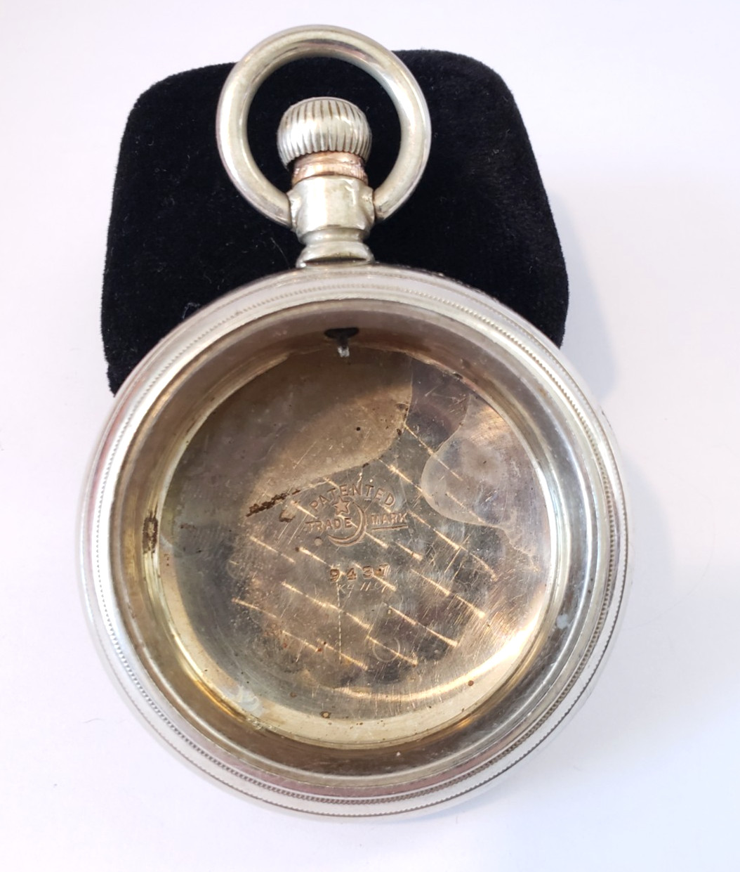 Vintage 18 Size Crescent Swing Out Style Pocket Watch Case Nickel C.W.Co. 1893