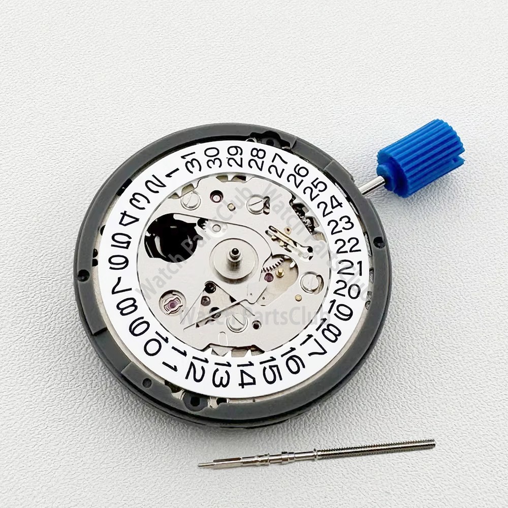 NH35 NH35A Automatic Mechanical Movement White Datewheel Black Text Crown at 3.0