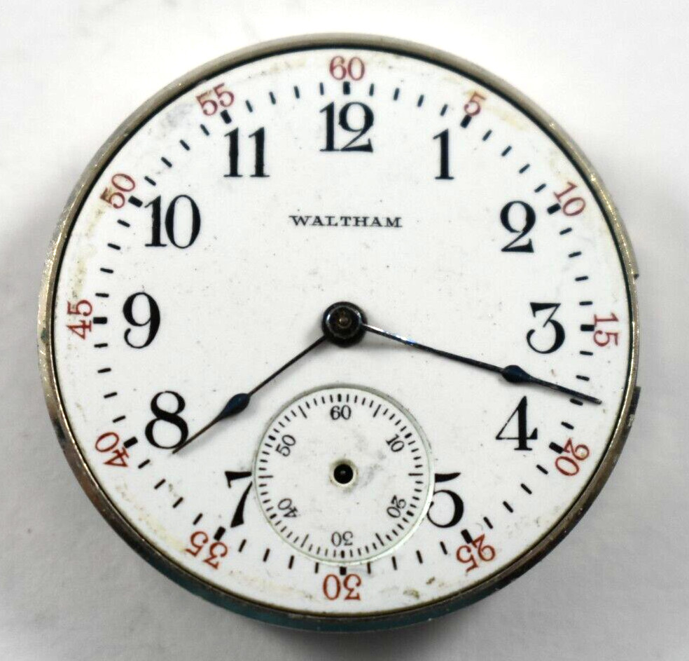 Vintage Waltham Grade 165 0s 15J Hunting Pocket Watch Movement lot.fl