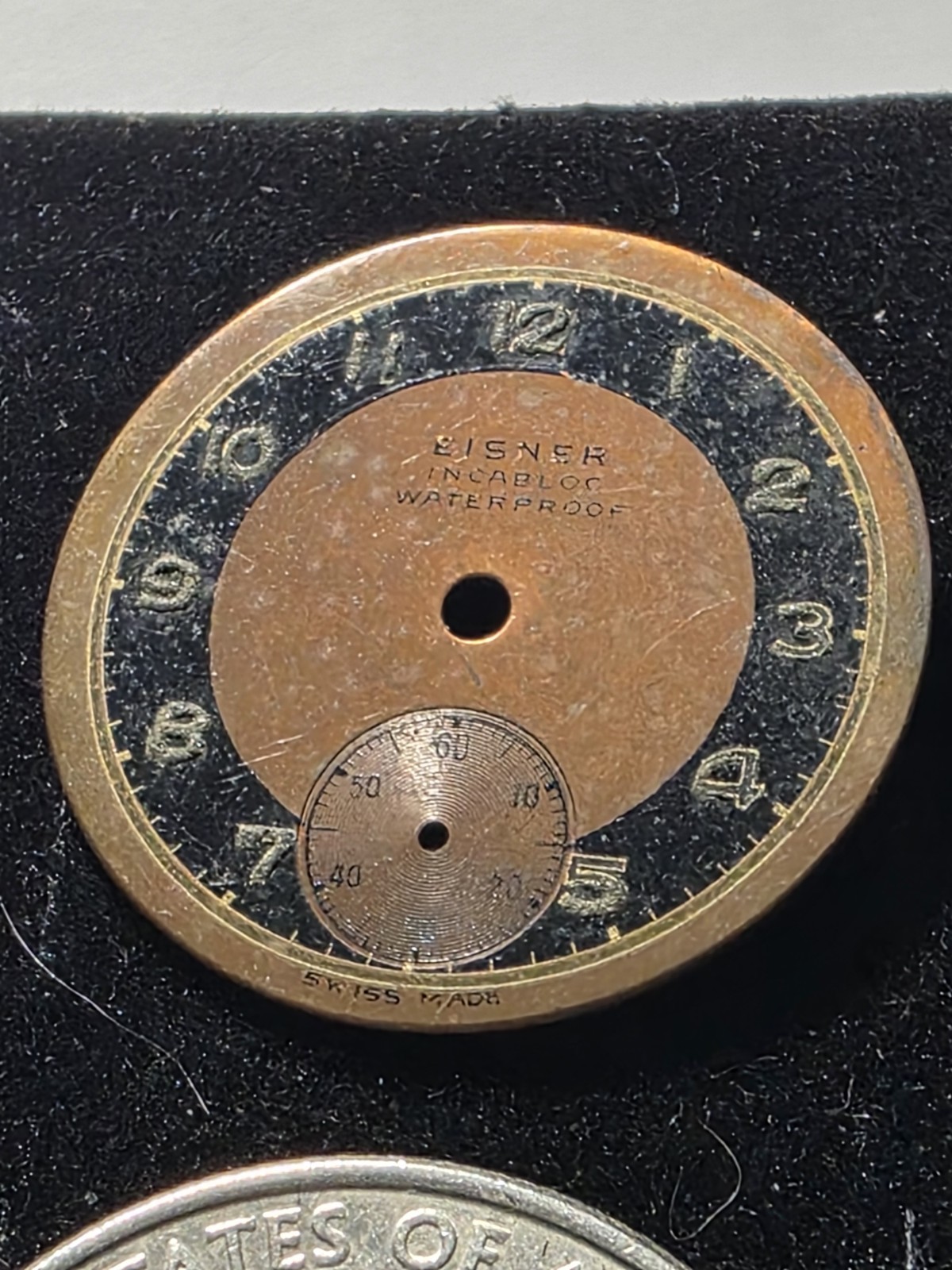 Vtg Eisner Military Style Watch Dial 23.55mm (V24)