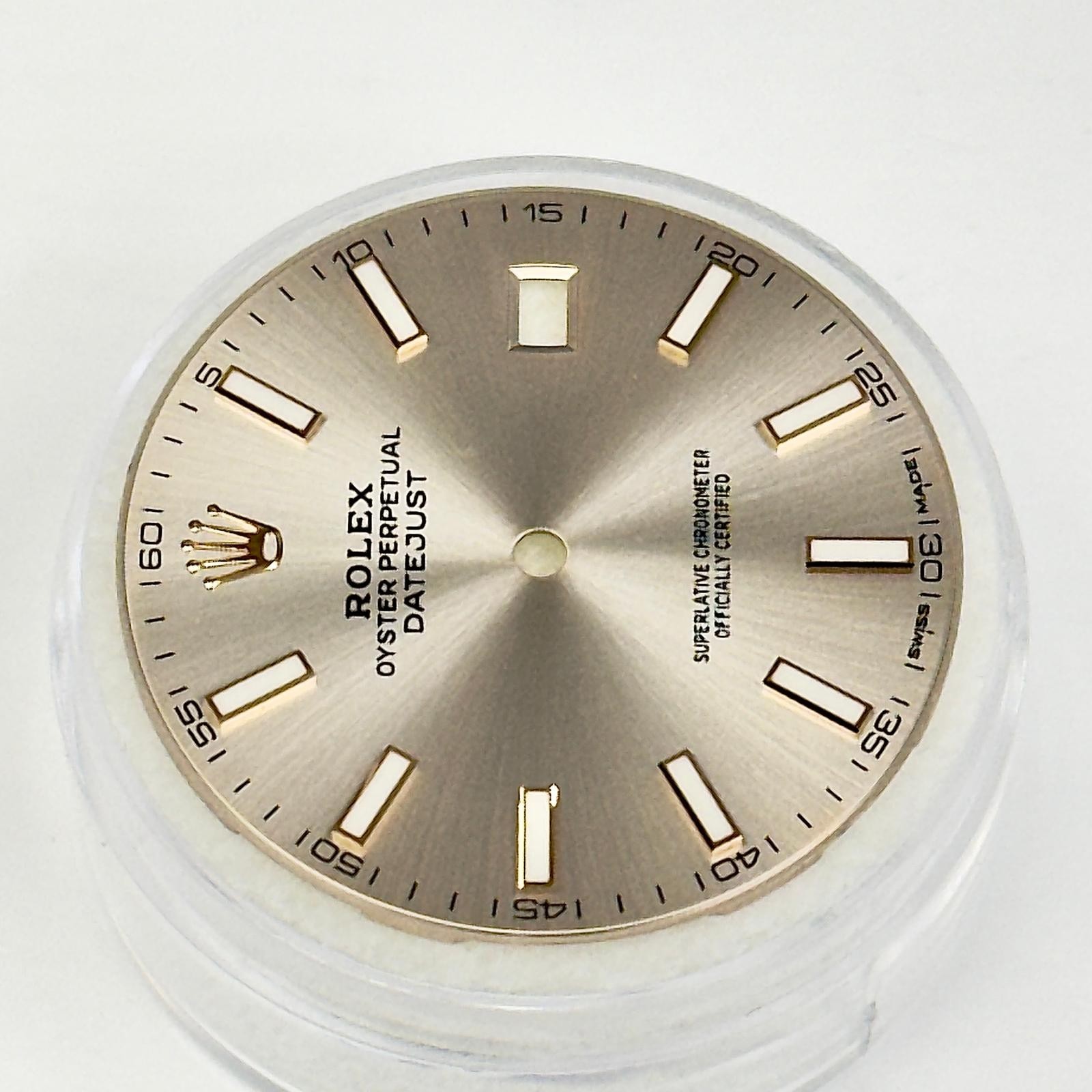 ROLEX ORIGINAL DIAL DATE-JUST SUNDUST ROSE-PINK GOLD CROWN FOR MODEL# 126300