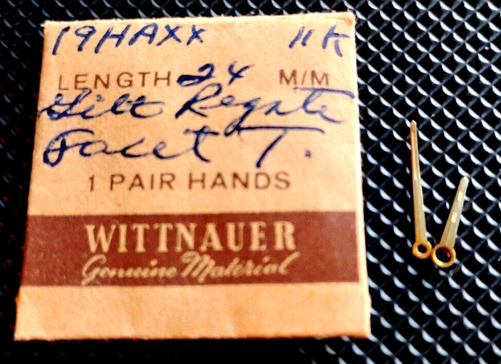 WITTNAUER 11K Watch Hands Gilt Regate Facet Tritium watch part #14HAXX Longines