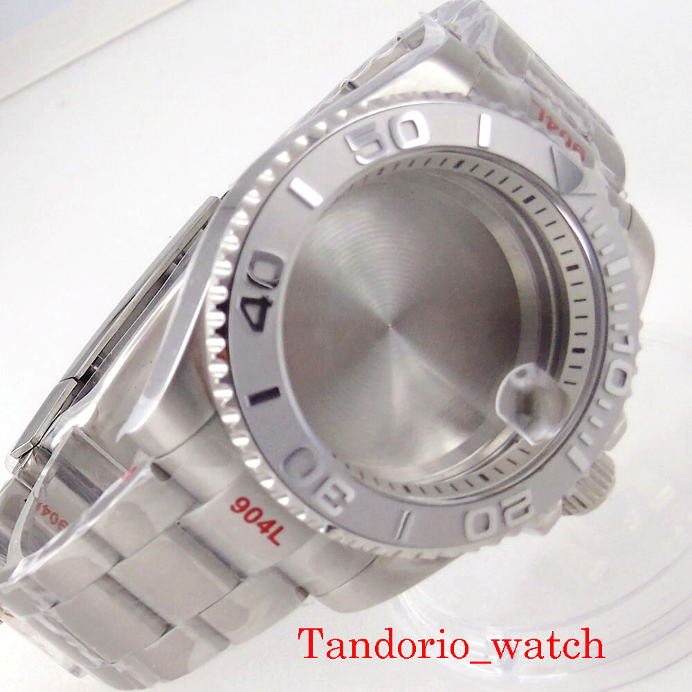 40mm Watch Case Sapphire Glass 120 Clicks Fit NH35A NH36A Movement Ceramic Bezel