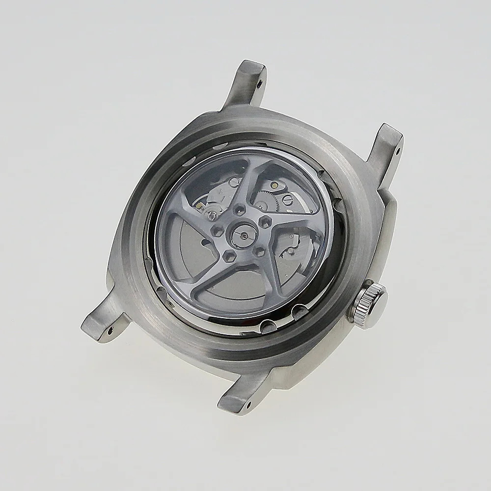 10ATM Watch Caseback 316L Stainless Steel Sapphire Glass Rotor Rim For SKX007