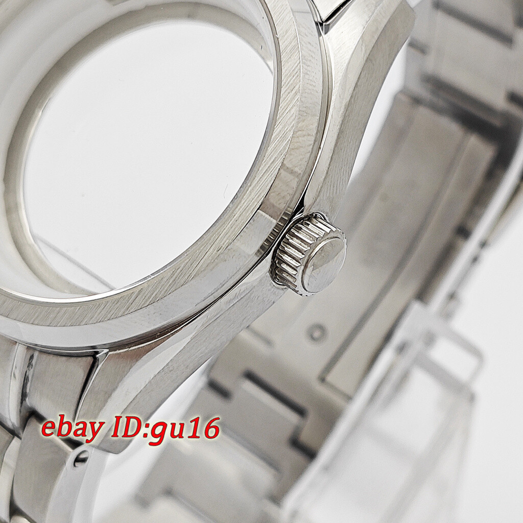 40mm NH35 Watch Case Silver Sapphire glass fit NH35 NH36 movement
