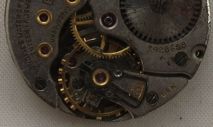 Longines wristwatch movement & dial 21 mm. in diameter load manual cal. 22L