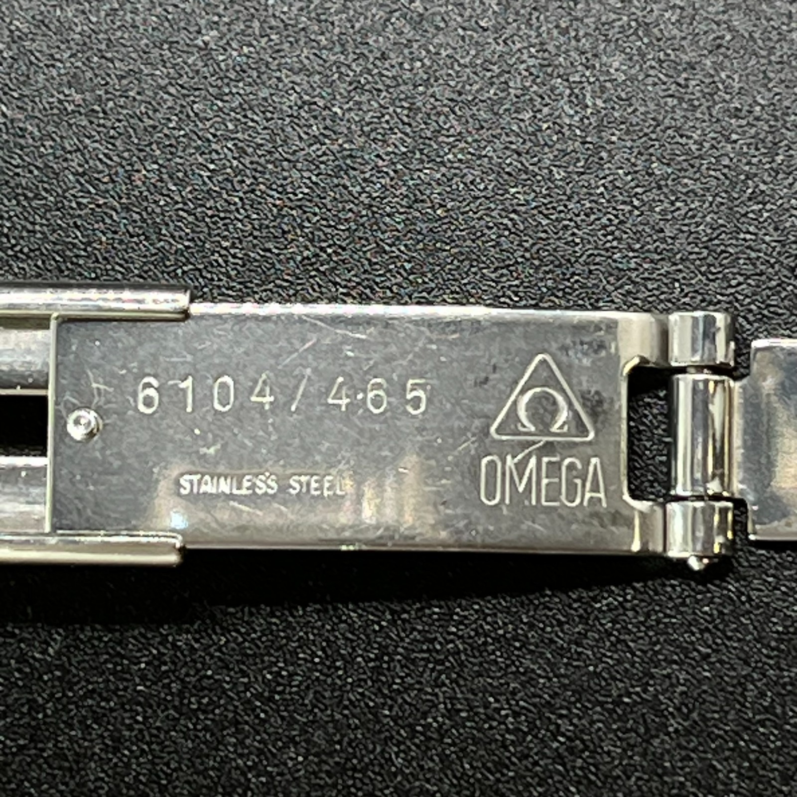 Authentic OMEGA Deployant Clasp 6104/465 Stainless Steel 18K Solid Gold Logo 12m
