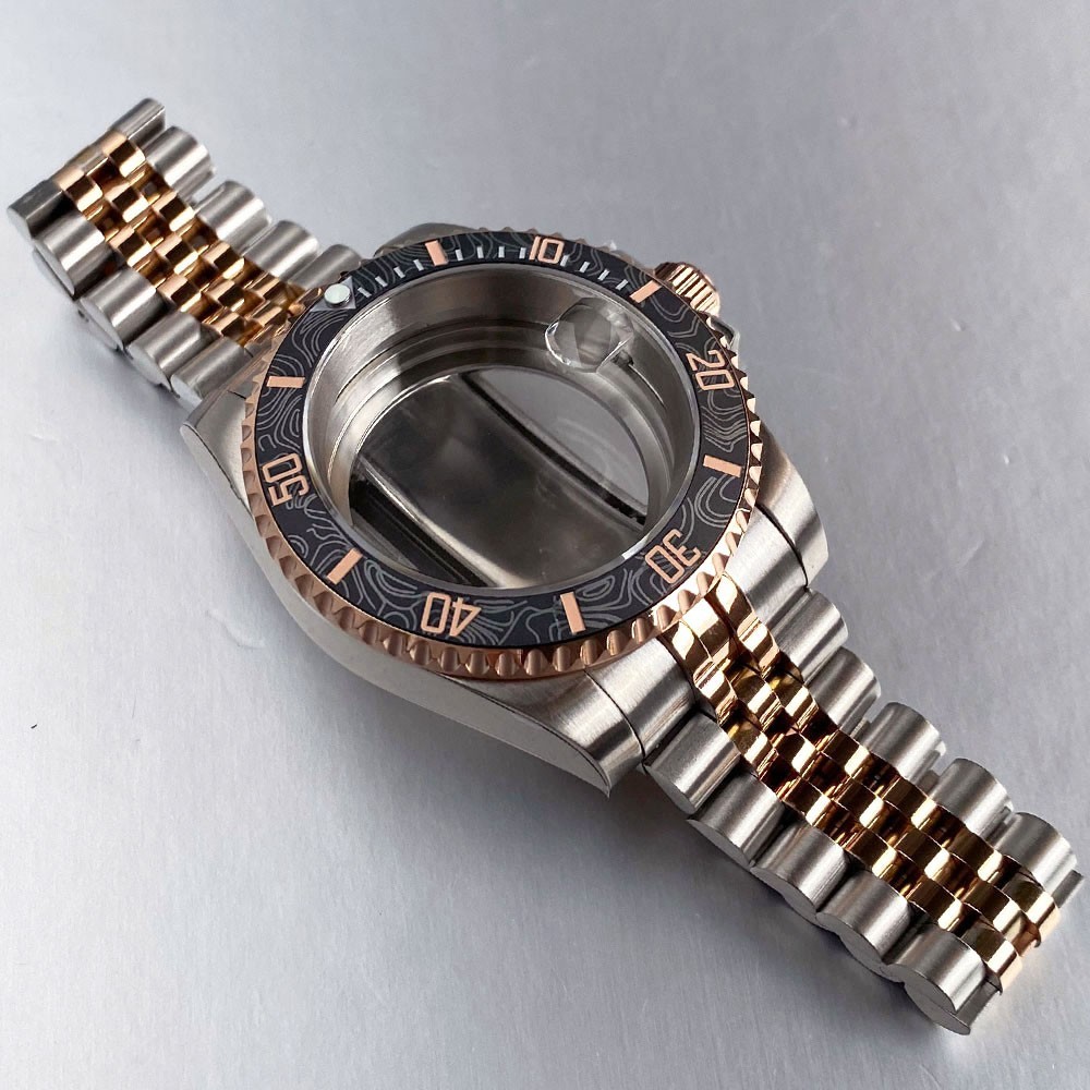 40mm Two Tone 20ATM Case Fit for NH35 ETA2824 Miyota8215 Watch Sapphire Crystal