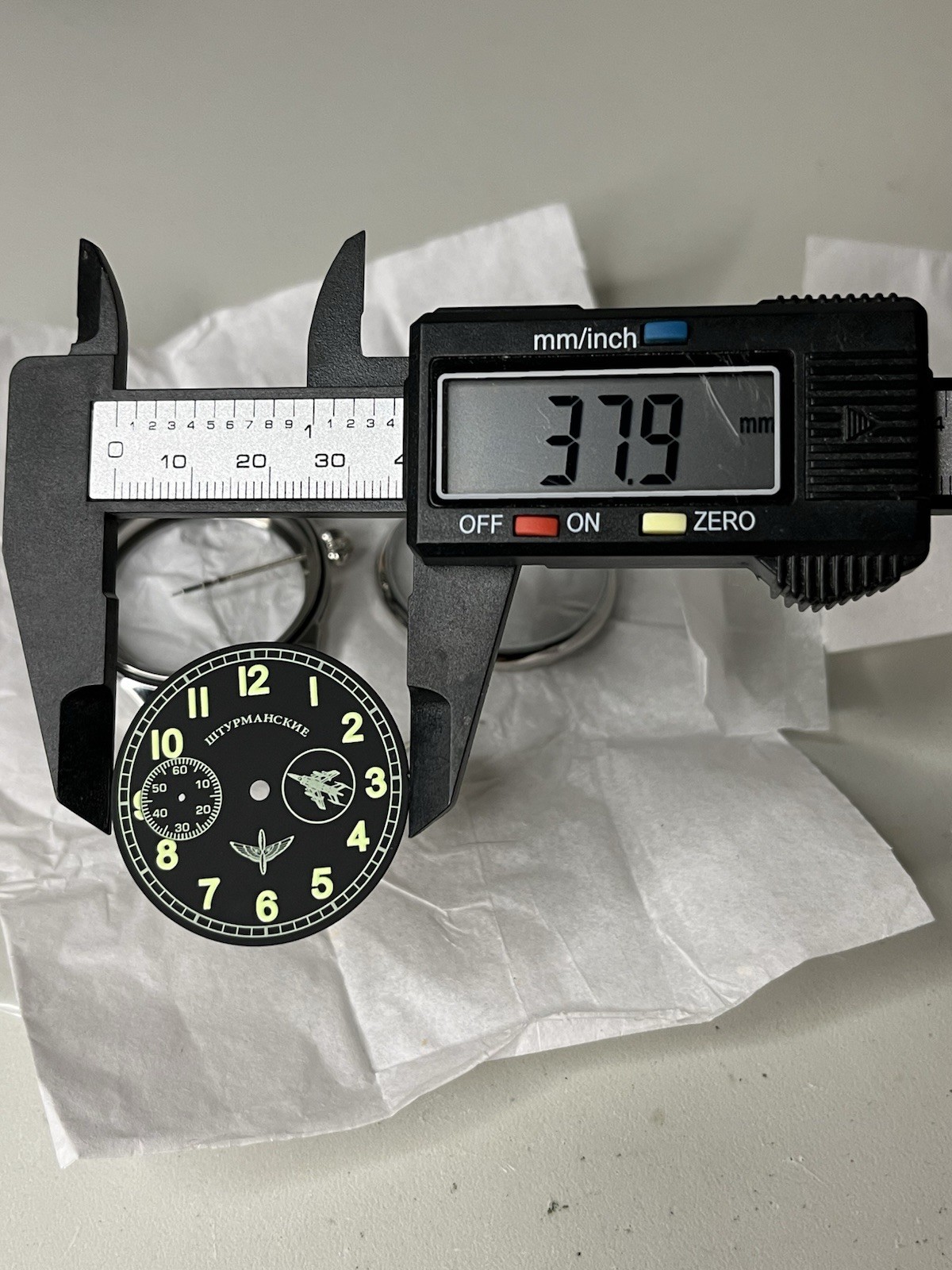 Molnija Marriage Watch Parts Set–Pilot Dial Case Hands – No Movement-Aftermarket