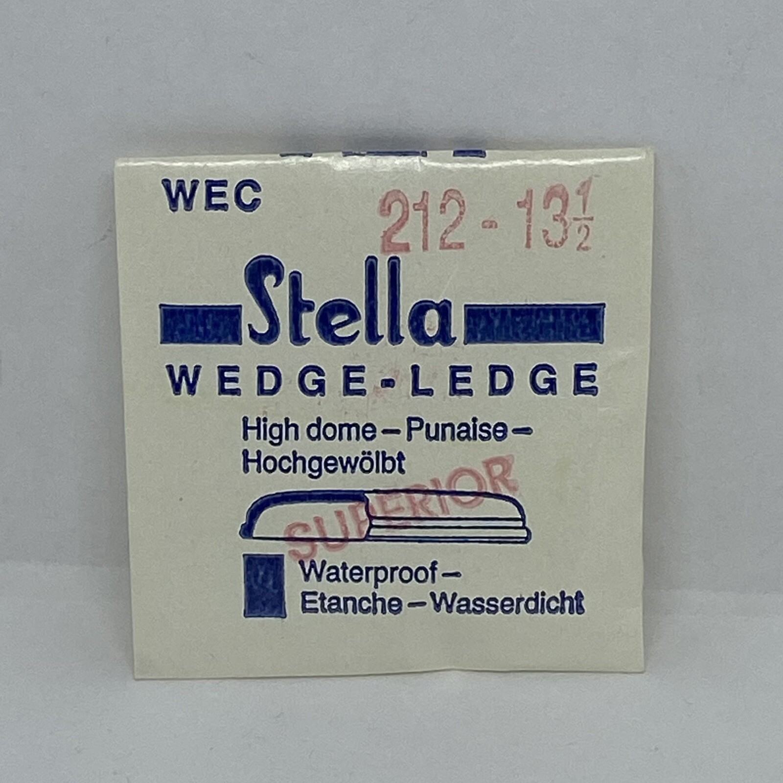 Watch Crystal High Dome Round x 1 Stella WEC 212- 13 1/2 (21mm) Wedge Ledge