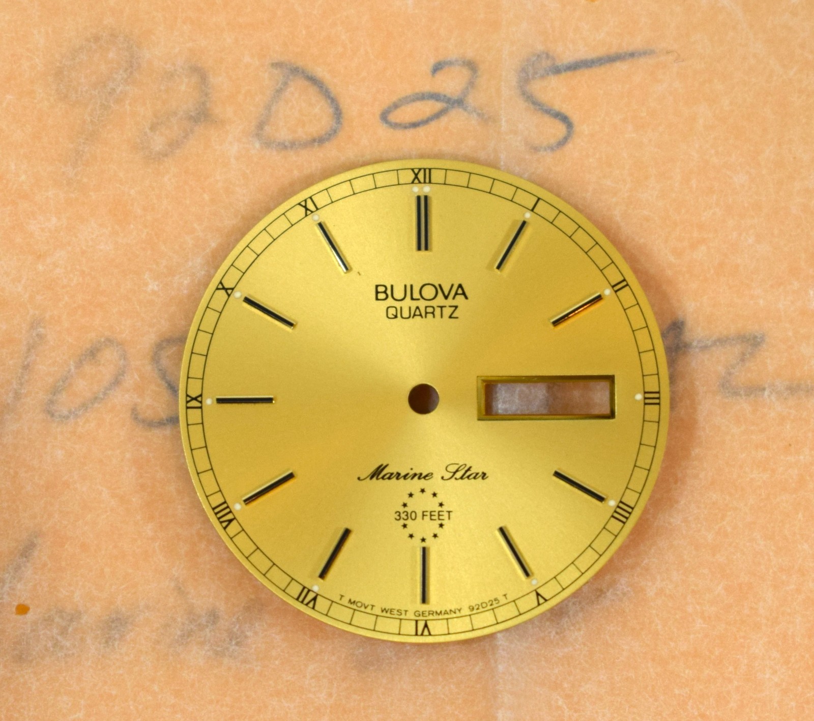 BULOVA Marine Star Quartz Wrist Watch Dial ~ NEW OLD STOCK 92D25 ~ Gold-Tone