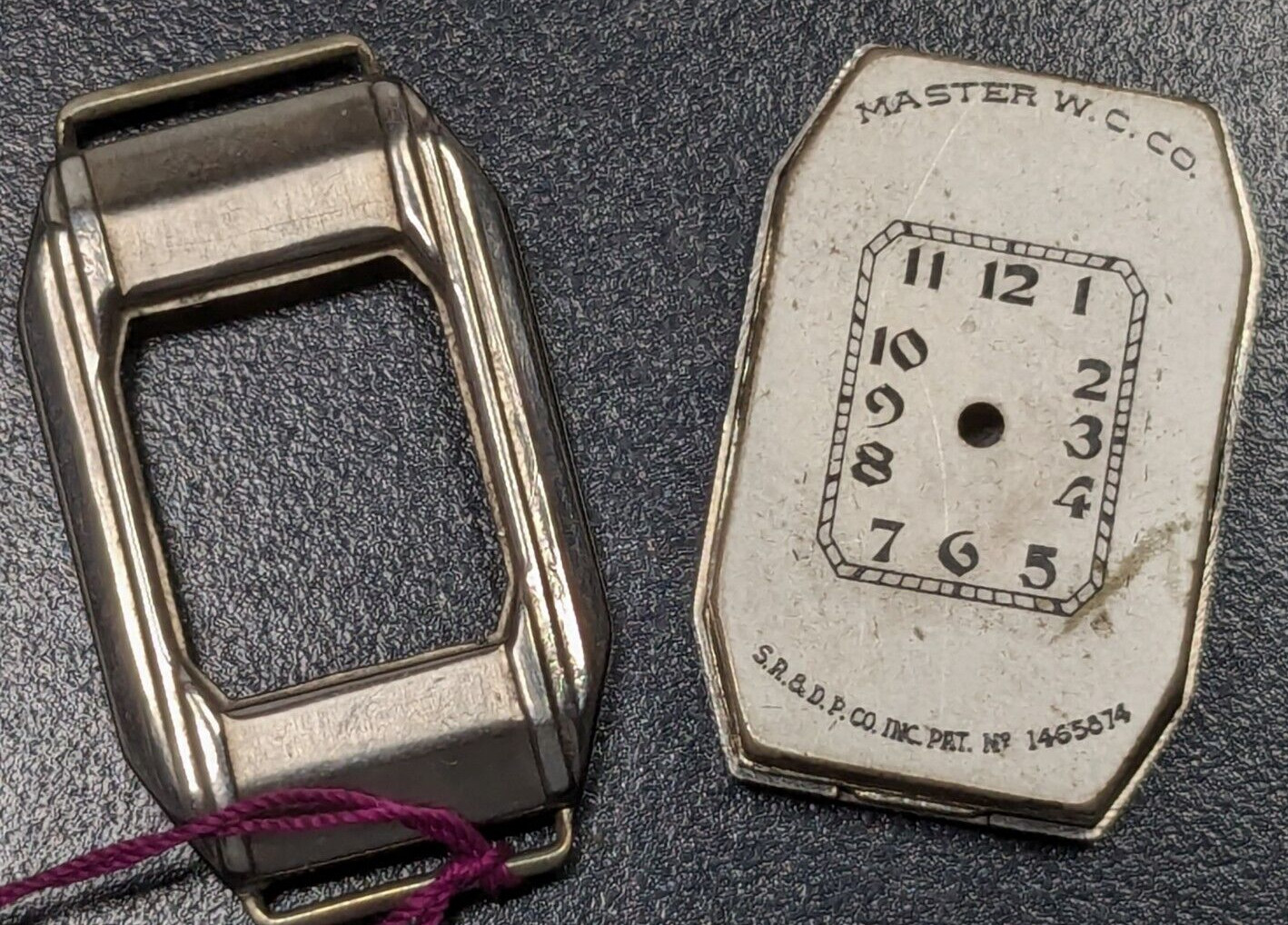 Vintage Art Nouveau Deco – Master Watch W.C. Co. Case Back Bezel and Face/Dial