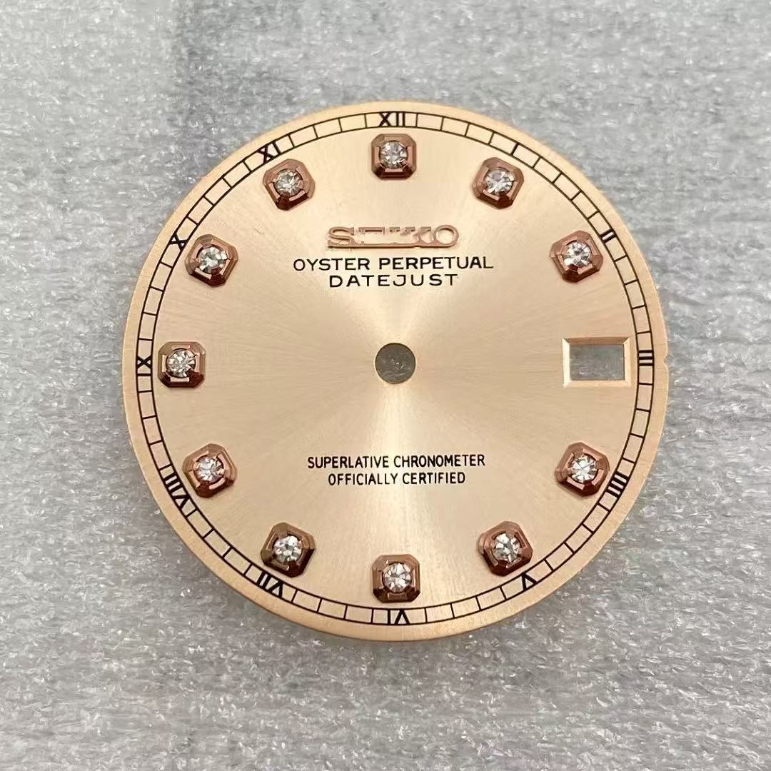 28.5mm Sun Pattern Diamond Surface Watch Dial No Luminous for Nh35/nh36 Movement