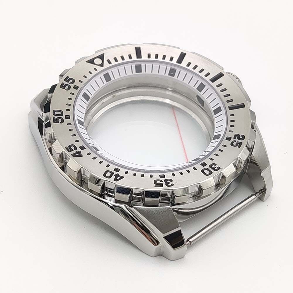 44mm Steel Watch Case Modify turtle Mod Sapphire Rotating For Seiko NH35A NH36