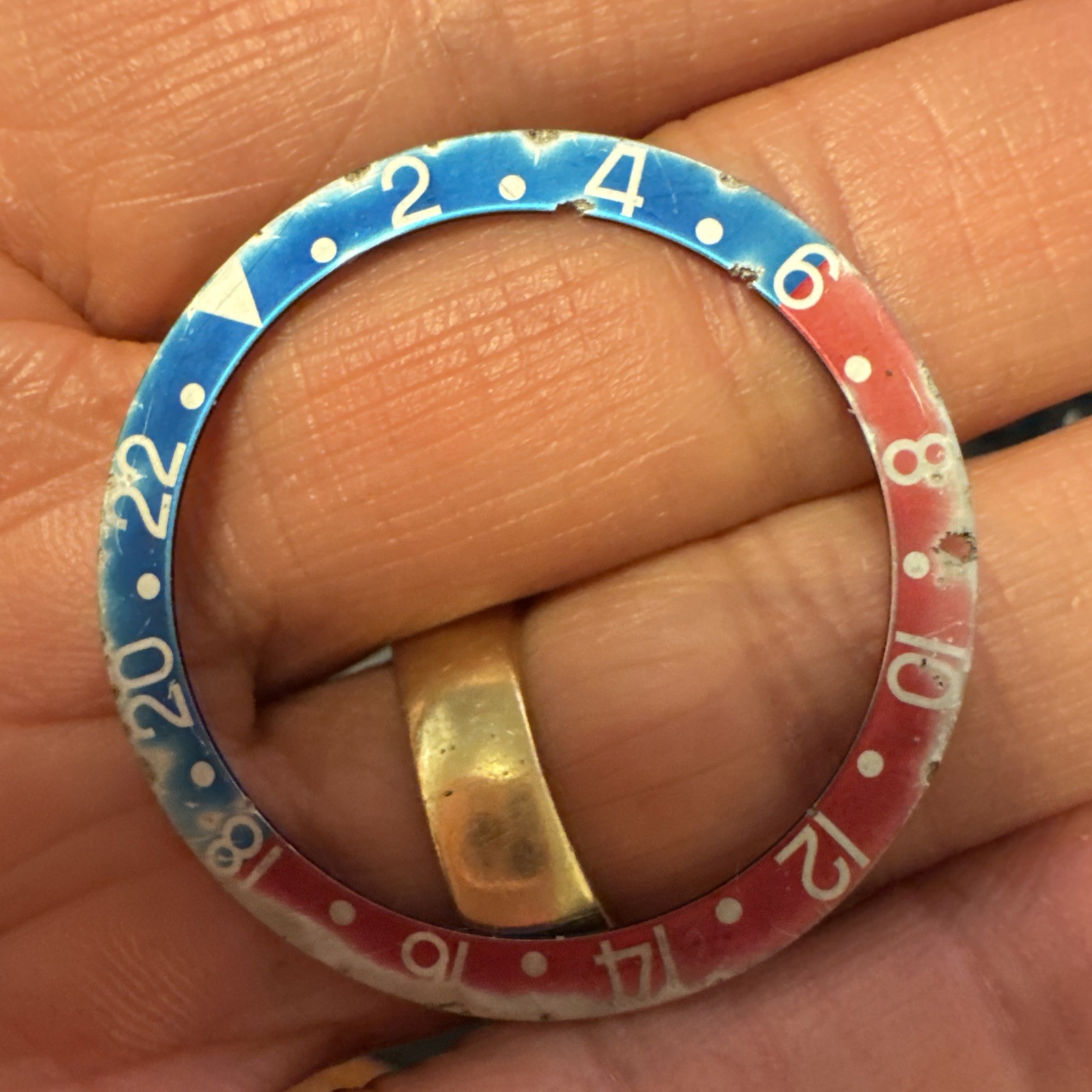 Genuine Rolex GMT Master 1675 Bezel Insert Faded and used patina