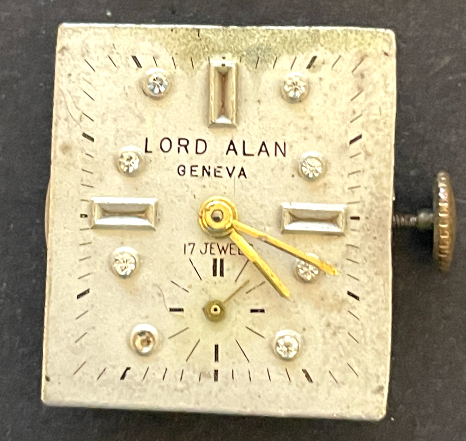 Vintage Lord Alan Cronow Men’s Watch Movement Parts Good Balance 17j Swiss