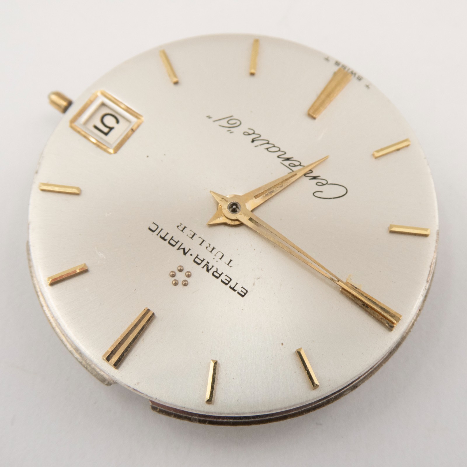 Vintage Eterna Matic Caliber 1438U 21-Jewel Automatic Wristwatch Movement, Runs