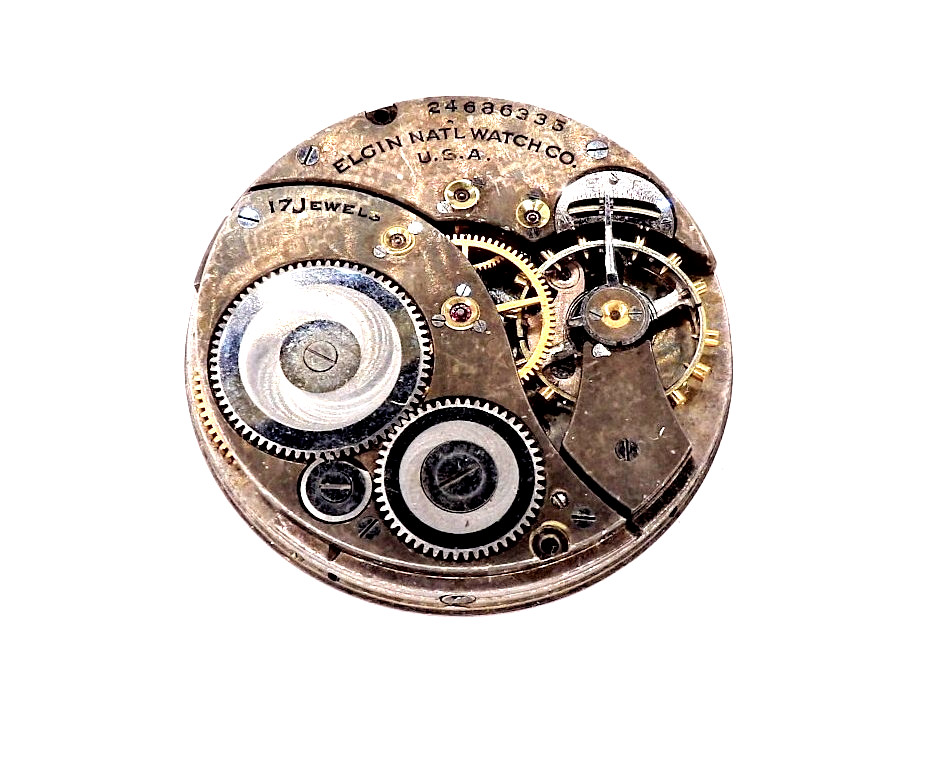 0544-51 Elgin Grade 345 Size 12s 17Jewel Serial # 24686335 Pocket Watch Movement