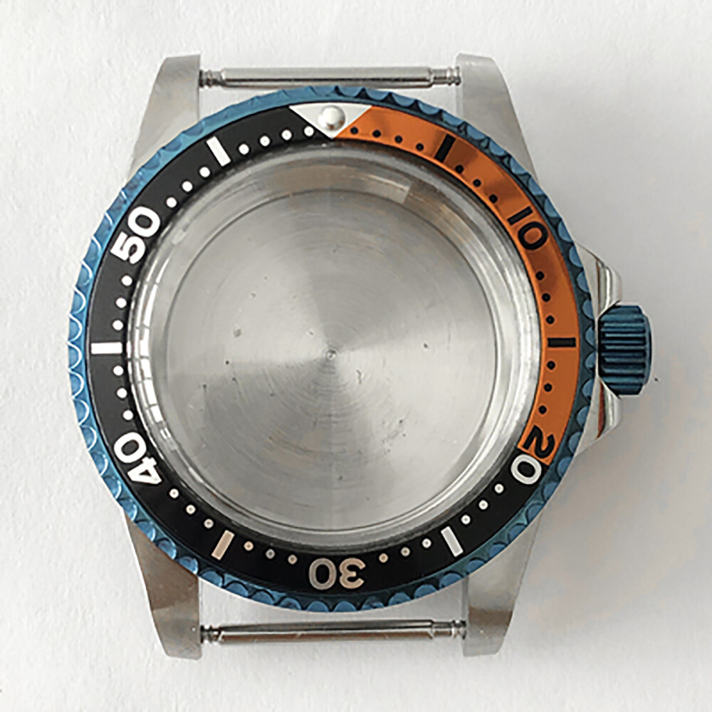 39.5mm Blue Retro Stainless Steel Watch Case+Acrylic Mirror for NH35/NH36