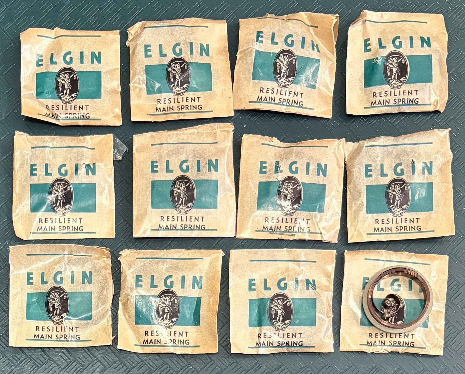 12 Vintage NOS New Old Stock Elgin Resilient Watch Mainsprings
