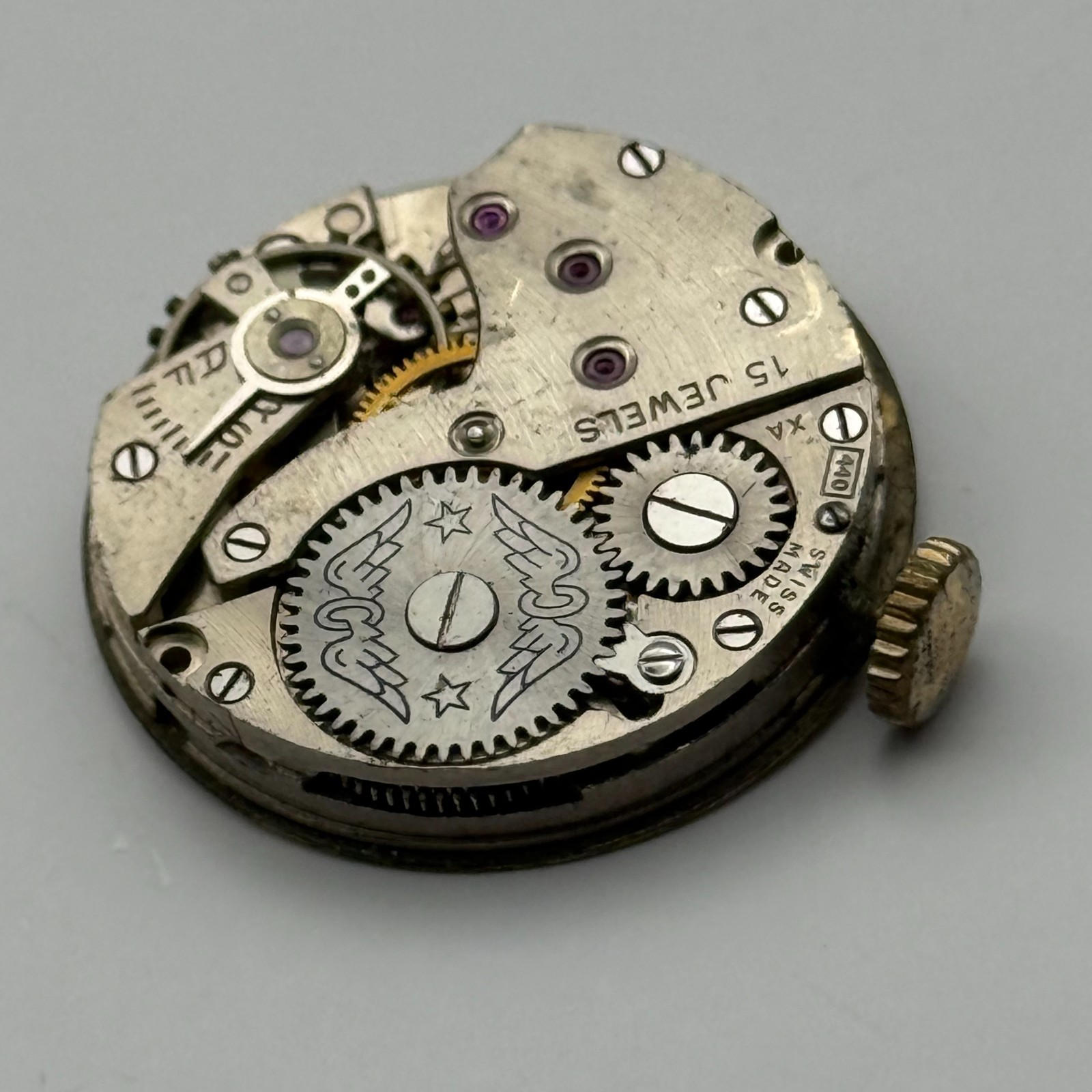 Rotary 440 Watch Movement Swiss 15 Jewels Manual Wind Parts Repair 23.4mm