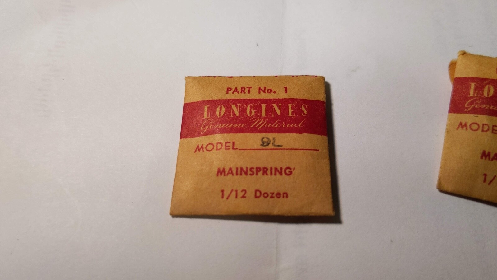 Longines 9L mainspring opened package