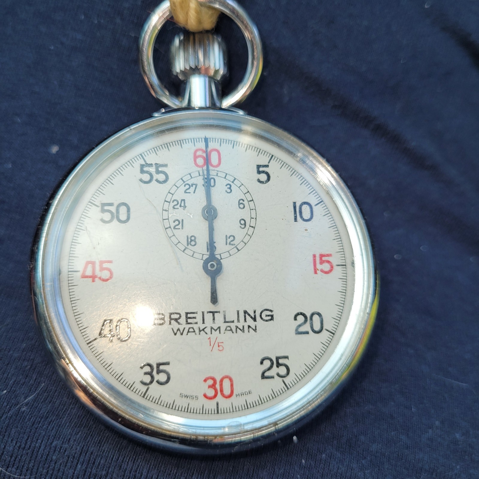 Breitling Wakmann Stop Watch Overwind Parts Only.