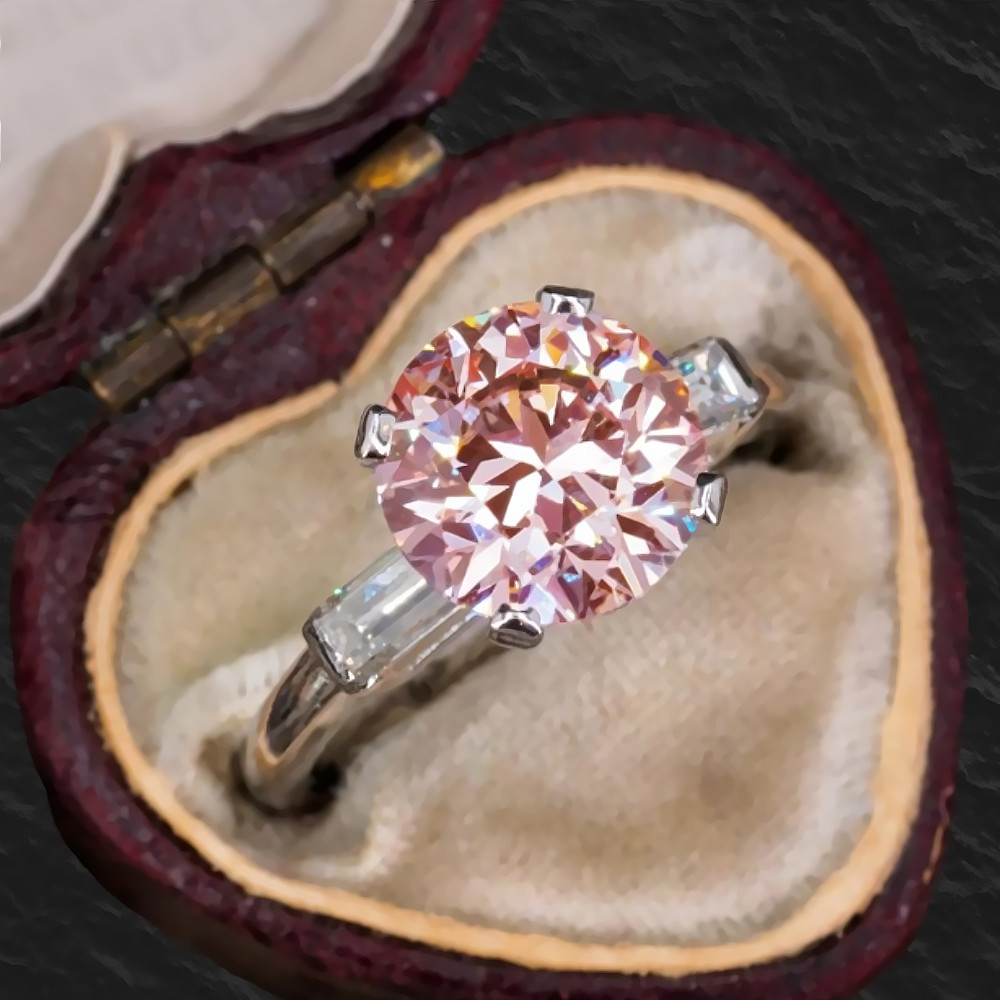 950 Platinum Diamond Ring Semi Mount Setting Round Cut 0.50 Carat Size 5 6 7