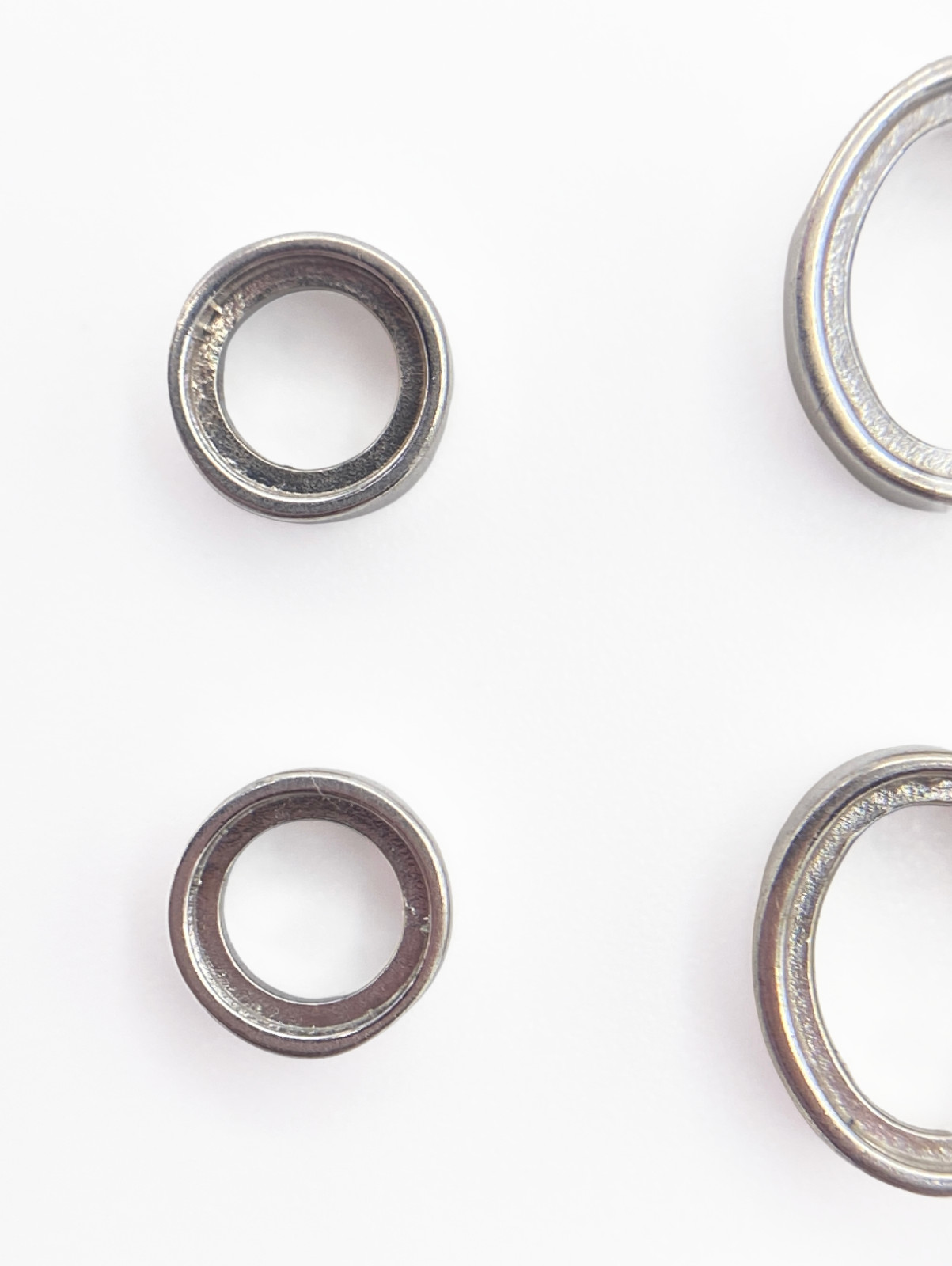 6 Sterling Silver Casted Tube Bezel Settings 5mm Round 8x6mm Oval .925