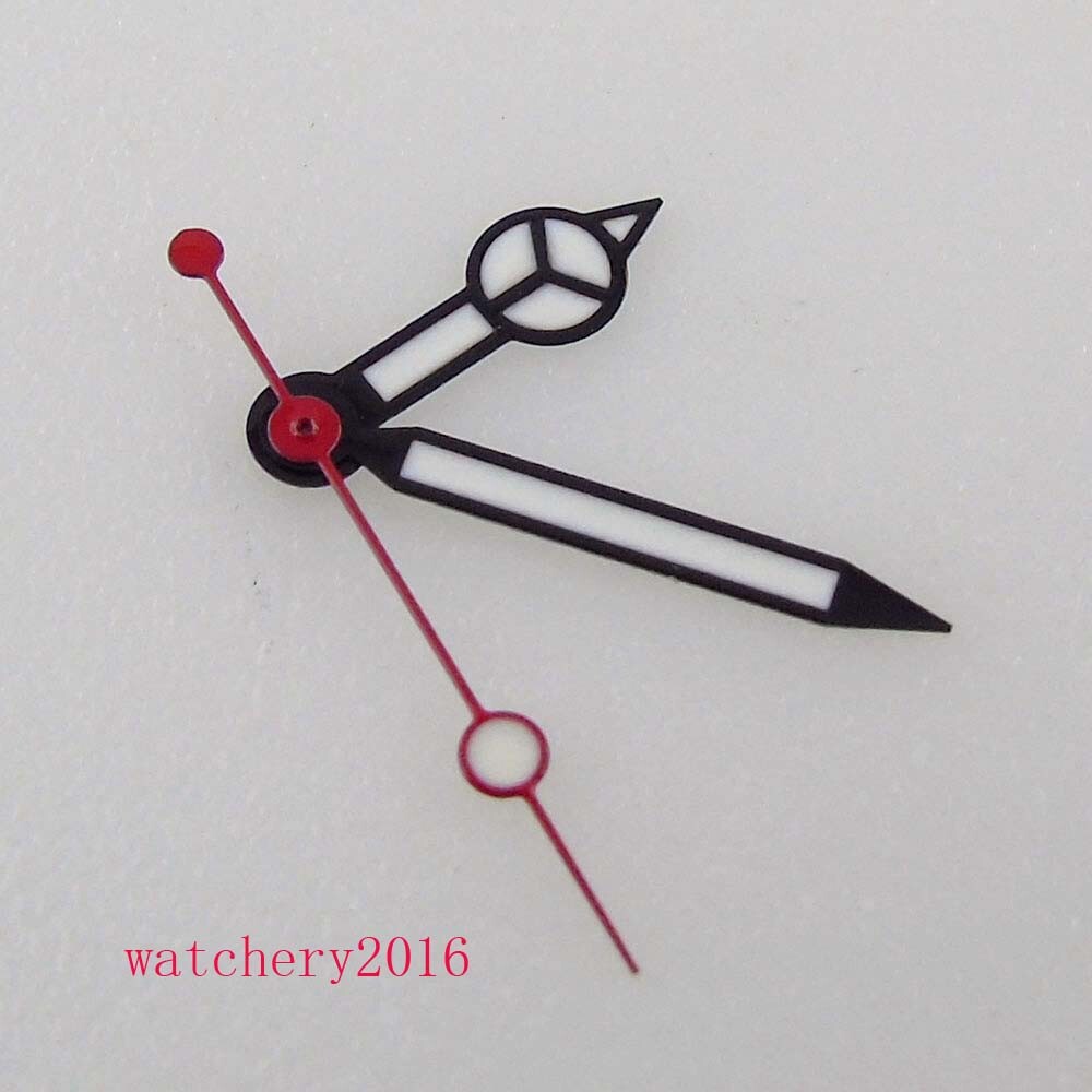 Red Second hands Black edge white Watch Hands Blue Luminous for Mingzhu 2813