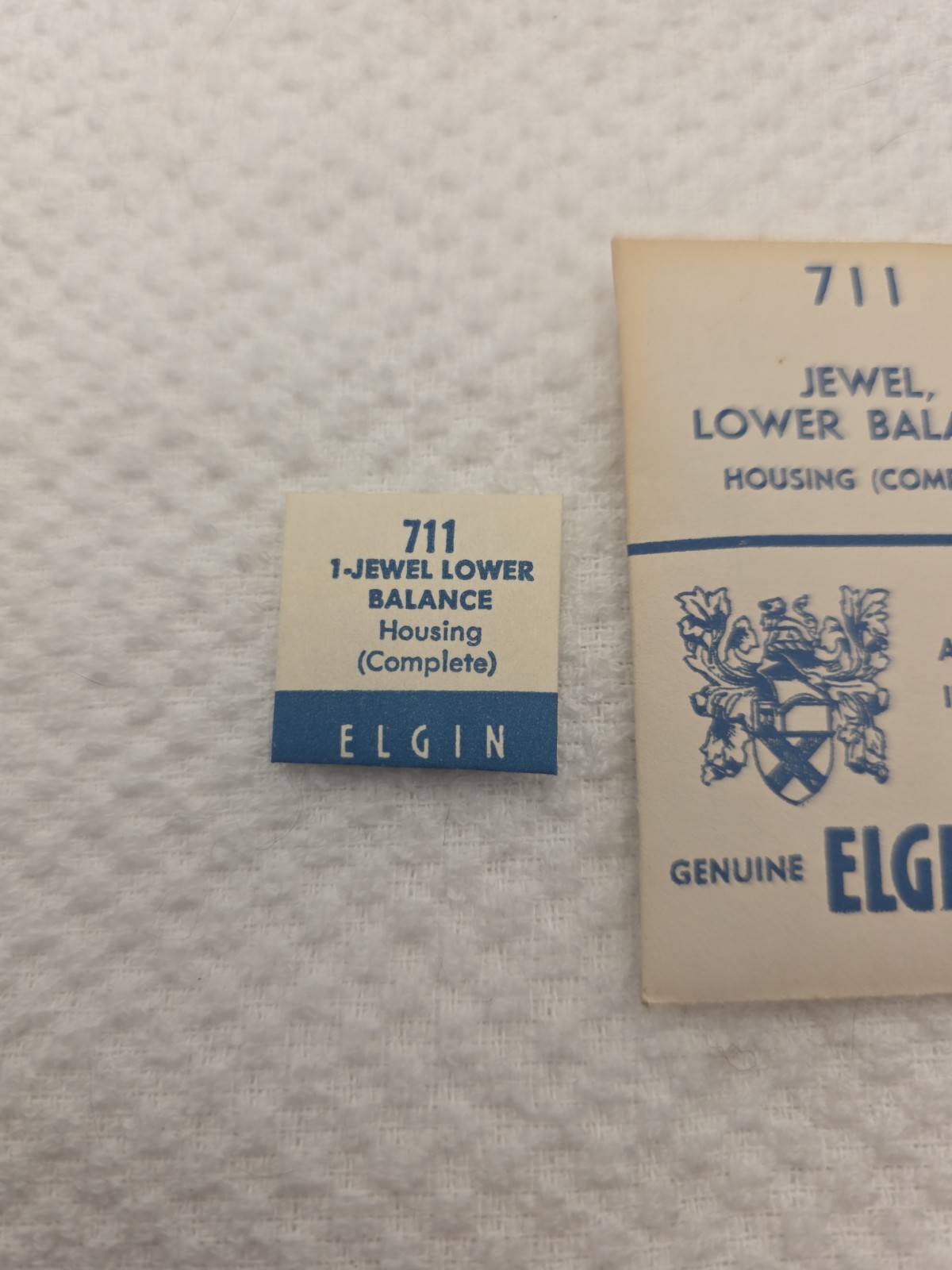 Genuine Elgin Jewel, Lower Balance Housing Complete #711 Watch Part Sealed NOS