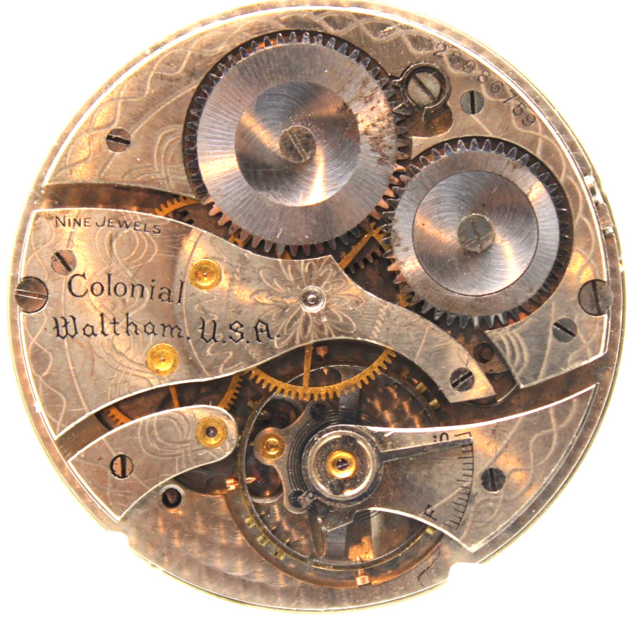 1936 WALTHAM POCKET WATCH MOVEMENT 28986759 GRADE: 209 12s 9j (LN)