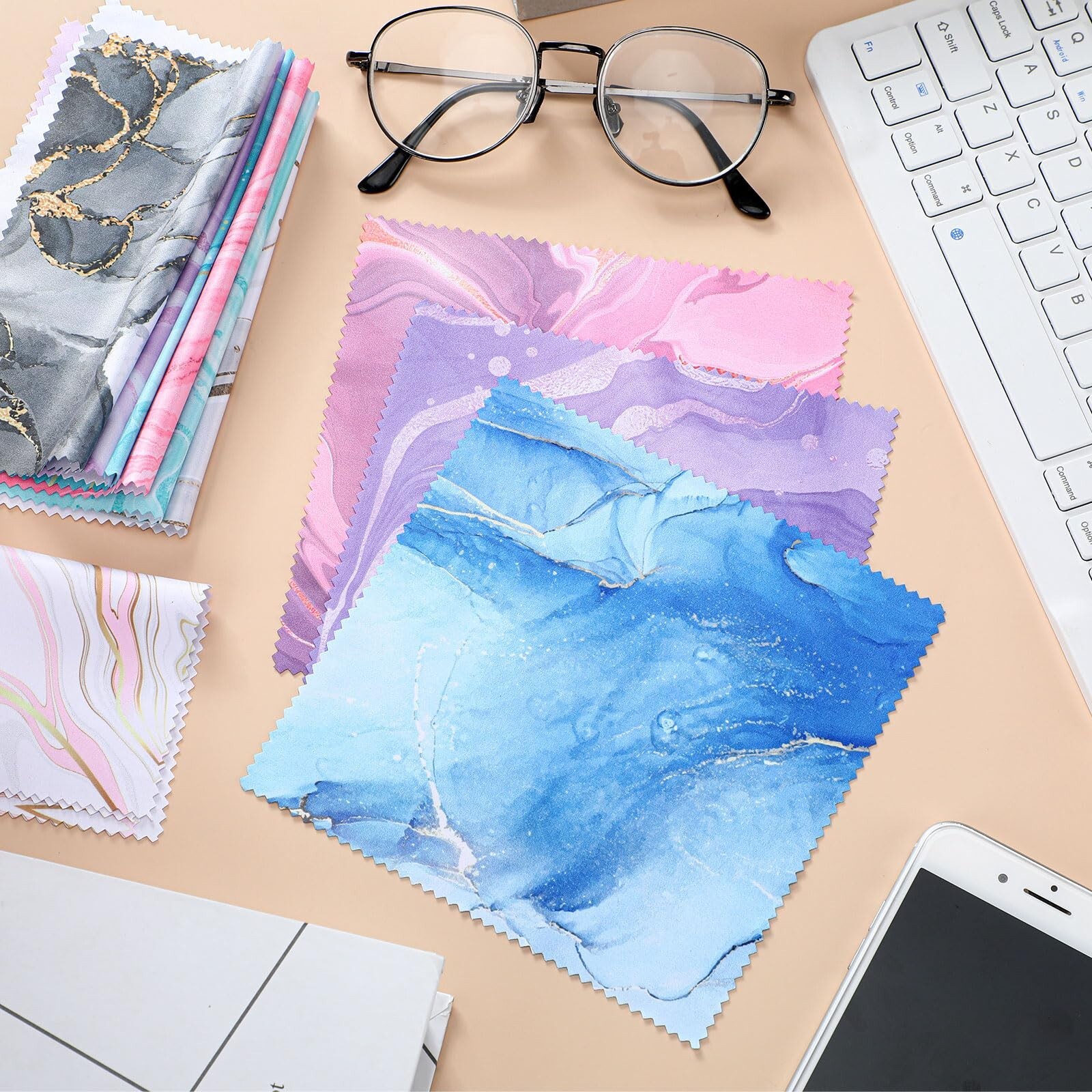 Sinmoe 20 Pcs Microfiber Cleaning Cloth Cute Marble Design Microfib… Fast Ship